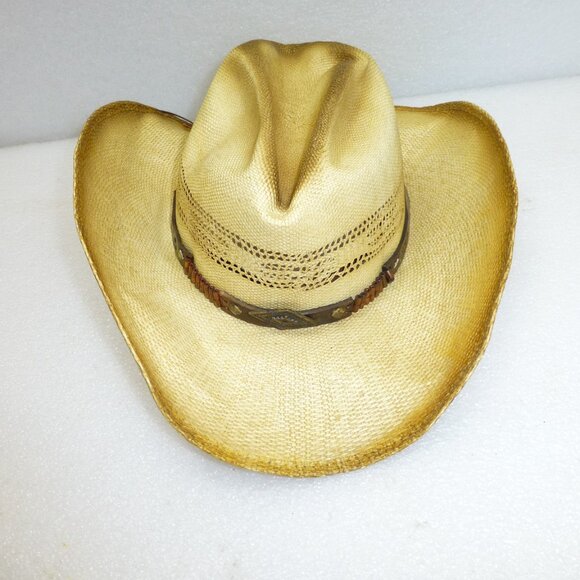 Bullhide Full Speed straw cowboy hat natural distress adult medium - Picture 2 of 9